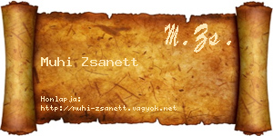 Muhi Zsanett névjegykártya